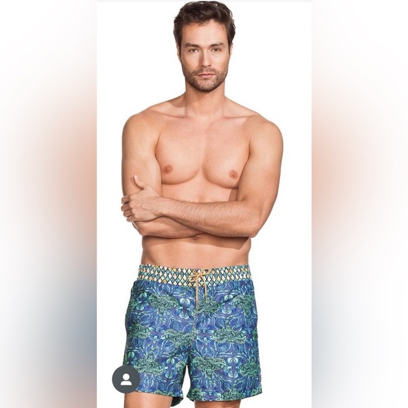 MAAJI Men’s Elephant & Diamond Lined Swim Trunks Size Small - Picture 2 of 10